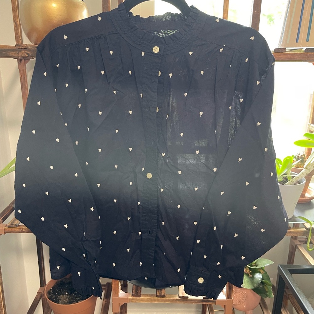 Loft Blue Heart Blouse